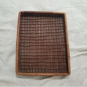 Boho Anthro Farmhouse Rustic Wicker Basket Tray